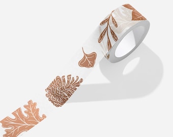 Copper Metallic Fall Leaves Biodegradable Washi Tape
