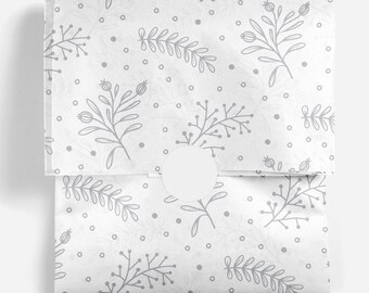 Silver Floral Tissue Paper | Eco-Friendly Christmas Gift Wrap