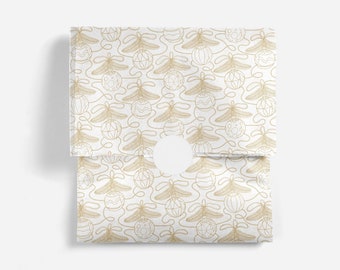 Christmas Ornament Tissue Paper | Gold Pattern, Compostable Gift Wrap