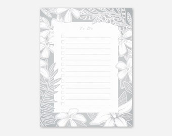 Silver Jungle To-Do List Notepad | Sustainable Recycled Eco Friendly Floral Stationery, Mother's Day Graduation Teacher School Notebook Gift