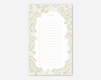 Golden Cheetah To-Do List Notepad: Eco-Friendly Stationery