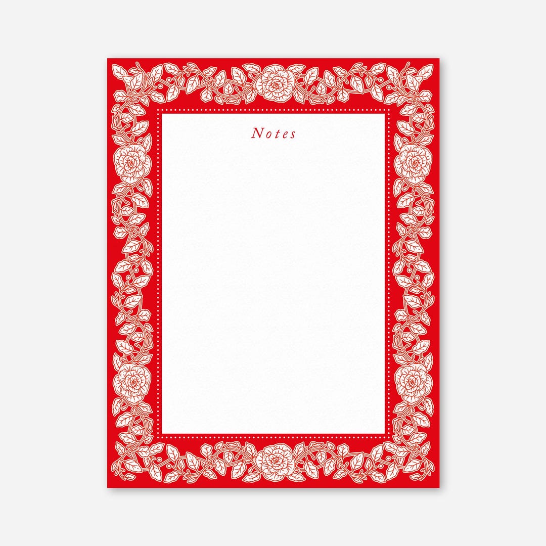 Red Roses Blank Notes Notepad - Etsy