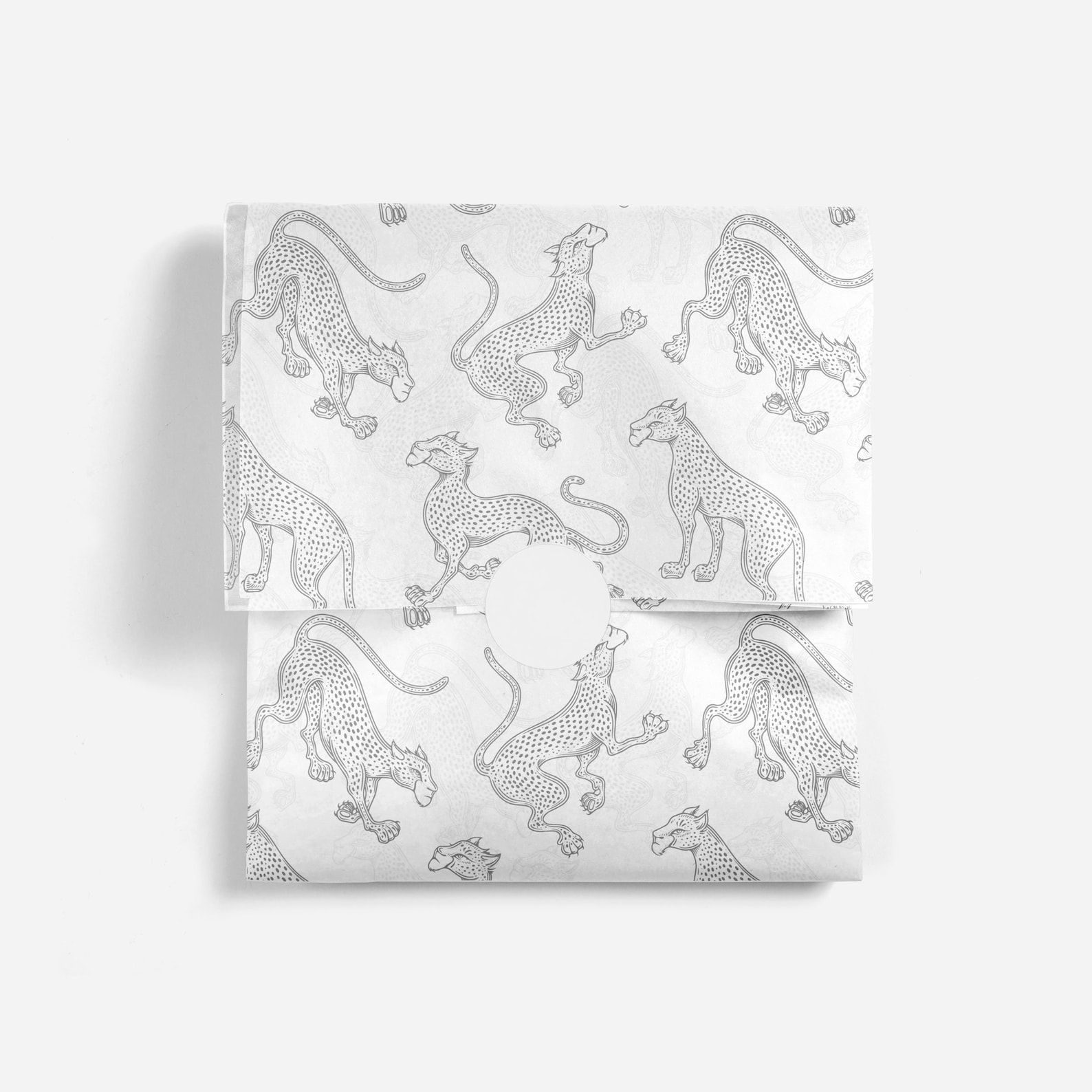 Silver Cheetah Pattern Tissue Paper