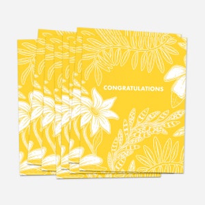Felicitaciones Amarillo Florales Tarjetas de Felicitación / Sostenible Ecológico Reciclable Compostable / Compromiso Boda Bebé Nuevo Hogar Nuevo Trabajo