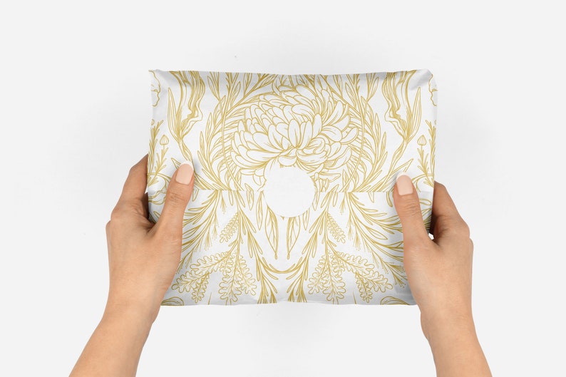 Gold Tissue Paper Biodegradable Tissue Paper Recycled Tissue Paper Holiday Floral Tissue Paper Eco Friendly Patterned Tissue Paper image 4