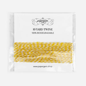 Starry Yellow Biodegradable Twine Eco Friendly Sustainable Compostable String Ribbon Rope Gift Wrap Baker's Twine Blue Red Green Grey image 2