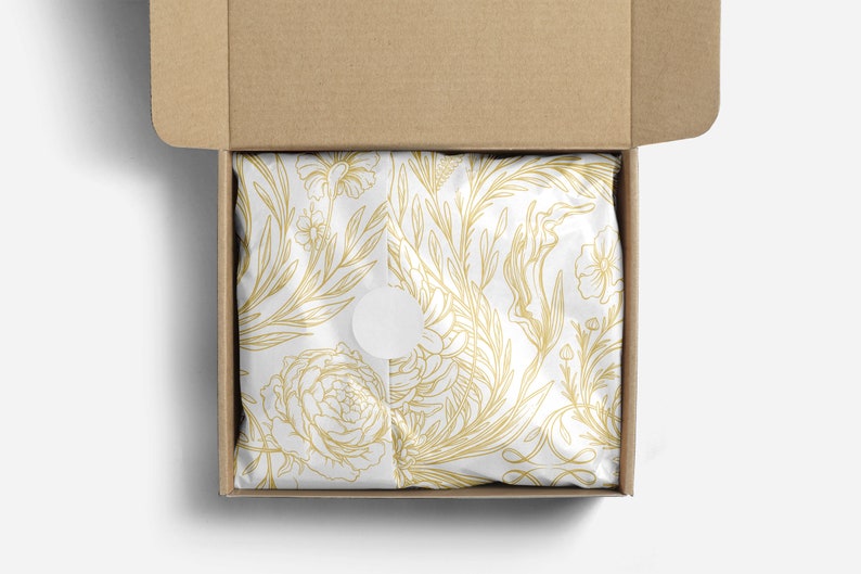 Gold Tissue Paper Biodegradable Tissue Paper Recycled Tissue Paper Holiday Floral Tissue Paper Eco Friendly Patterned Tissue Paper image 3