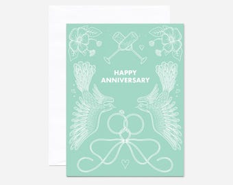 Happy Anniversary Romantic Sustainable Greeting Card