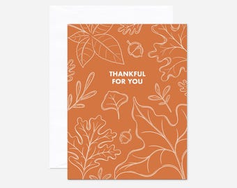 Thankful For You Greeting Card: Eco-Friendly Fall Blank Card