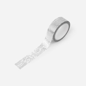Biologisch afbreekbare metallic zilverfolie Washi-papiertape met Cheetahs-patroonontwerp | Composteerbare Eco-vriendelijke cadeauverpakking Verpakking Washi Tape