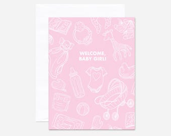 Welcome, Baby Girl! Sustainable Greeting Card