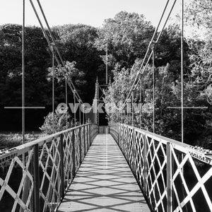 Hängebrücke Ilkley Yorkshire Print | Schwarz-Weiße Landschaftsfotografie | Wandkunst