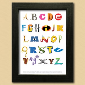 Alphabet of Children&#39;s Films A3 Print | Wall Art | Movie Art