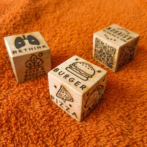 2 Decision Dice - Personalized Fastfood, Christmas, Movie, Adult, Anniversary, Home Duty, Yoga, Emoji, Corporate, Family Dices