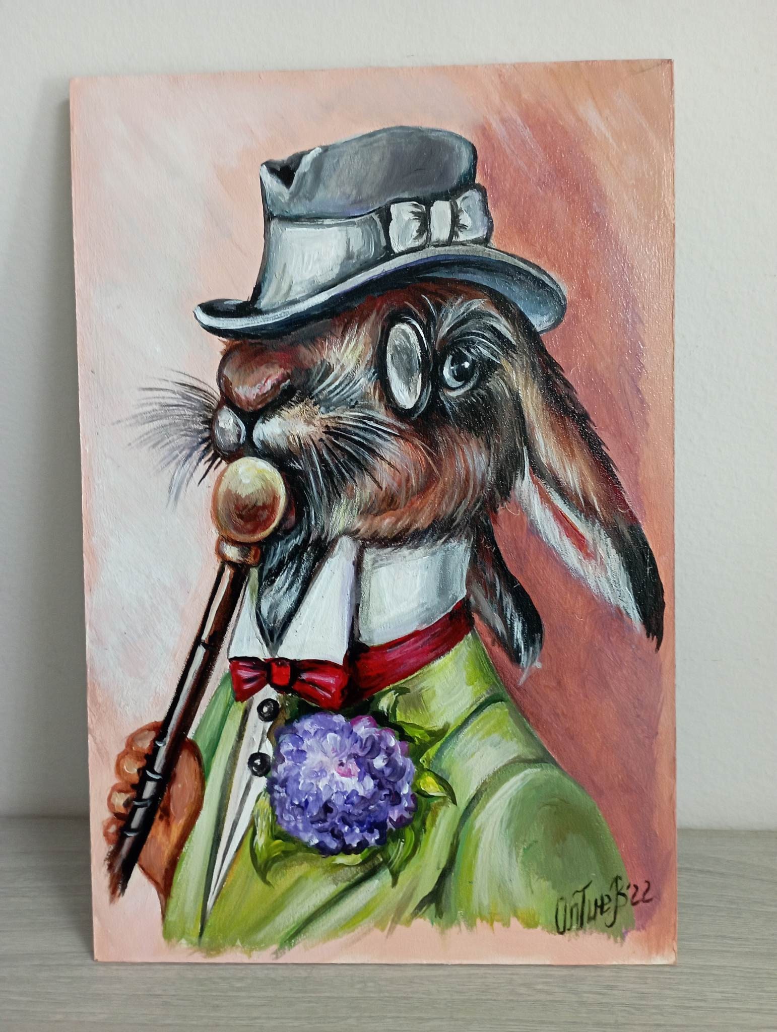 Rabbit Alice in Wonderland, Original Art Work, Acrylic Painting, Wall ...