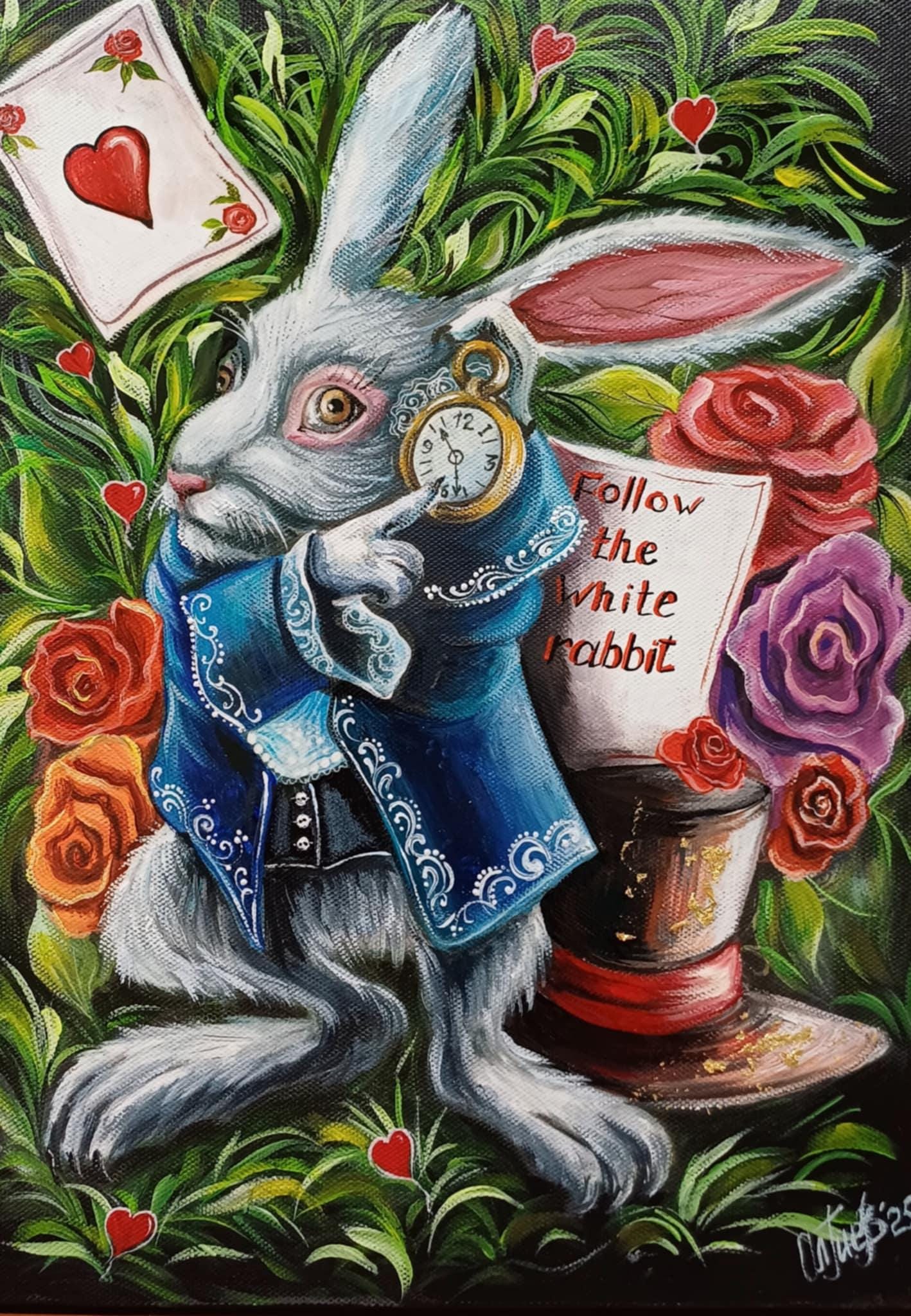 ★Original ART  ‘RABBIT' Bunny Rabbit - ORIGINAL 14x17” – Vichy's Art