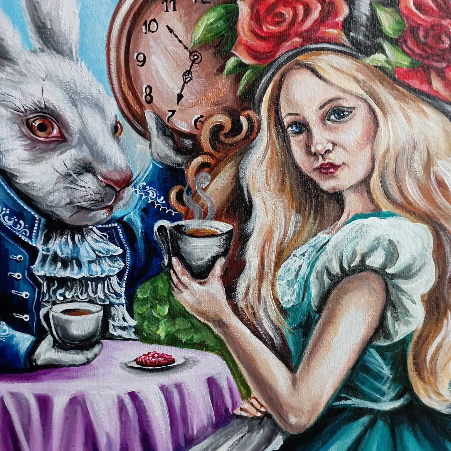 Alice in Wonderland Original Acrylic Painting Original Avtor