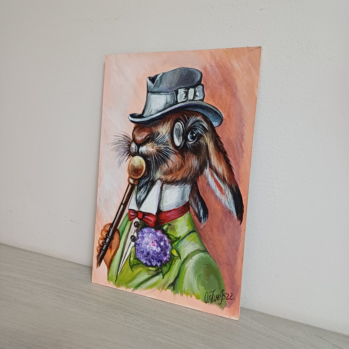 Rabbit Alice in Wonderland, Original Art Work, Acrylic Painting, Wall ...