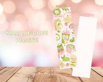 Marque-page Matcha, thé, glacé, rafraîchissant pour les lectrices girly