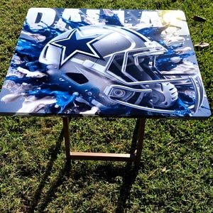 Custom Dallas Cowboys faltbarer TV-Tabletttisch, Football-Tablett, Teamgeist, Spieltag, Mancave.