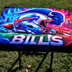 Custom Bills folding tv tray table, football tray, team spirt, gameday, mancave.