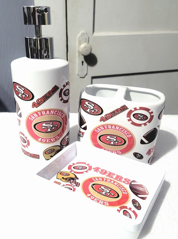 49ers fish tank accessories 49ers Bathroom 3-piece Set Glazed Soap Dish, Lotion Dispenser, Toothbrush  Holder