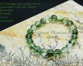 Phantom Quartz Bracelet, Green,AAA Grade Gemstone, Beaded Bracelet, Gemstone Bracelet, Gift for Her, Birthstone Jewelry, Chakra Bracelet,8mm