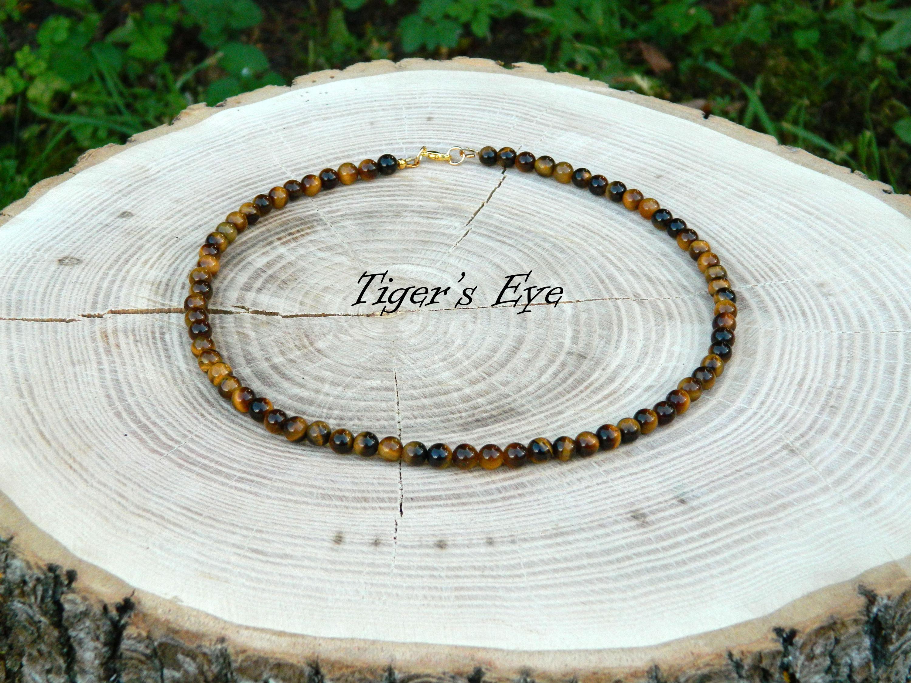 Collana In Pietra Occhio Di Tigre – Perle Tonde Multicolore 8-20mm, AAA Naturale, 20 Pollici - 4