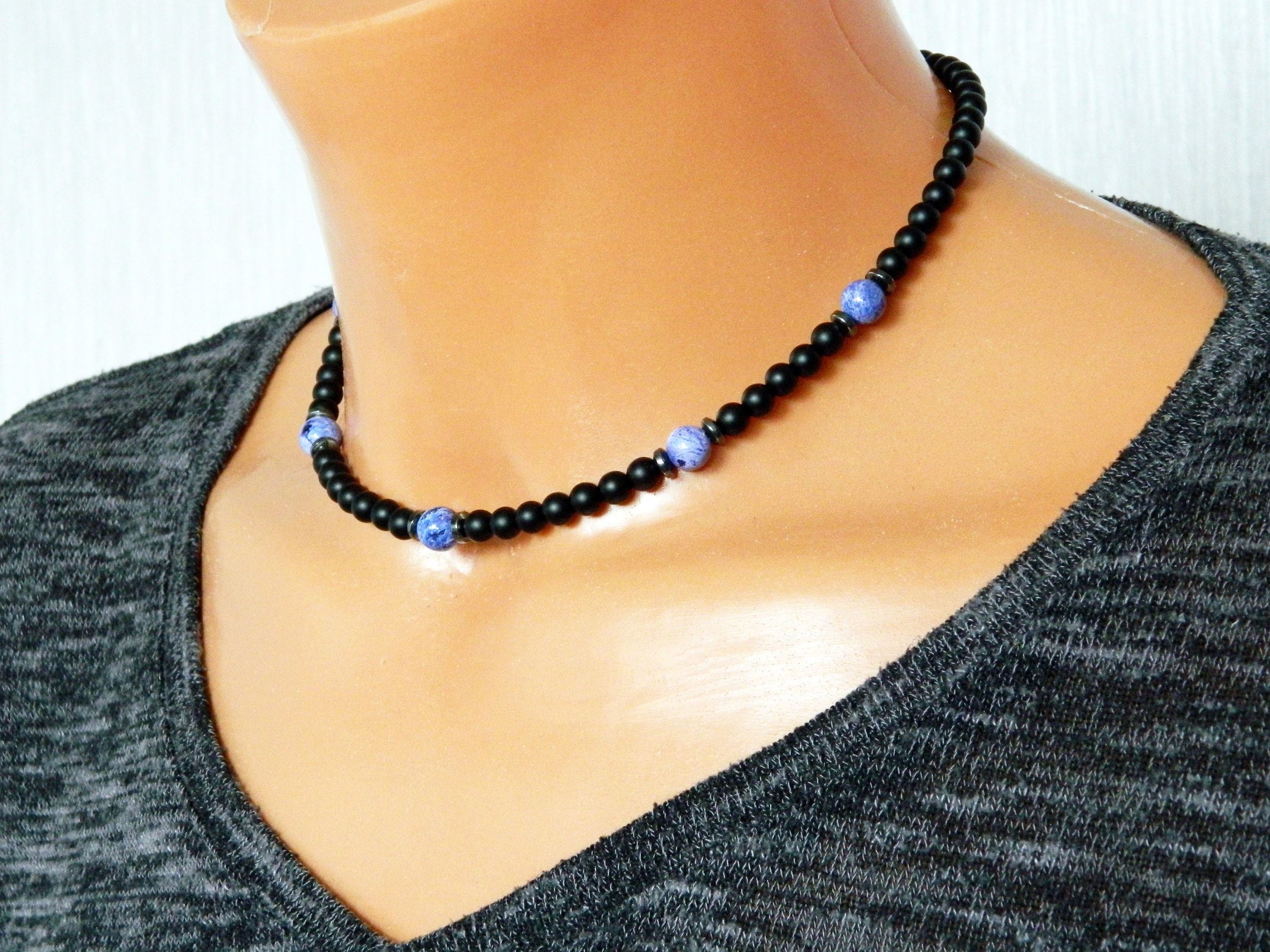 Shungite Necklace EMF Protection Mens Necklace Choker Etsy