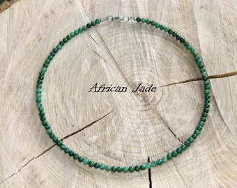 African Jade Necklace, AAA Grade, African Jade Choker, Green Jade Choker, Green Jade Necklace, 35-180cm, 14-71 inch, 4mm, 6mm, 8mm