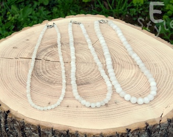 White Jade Beaded Necklace