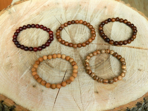 Sandalwood Bracelet Redwood Bracelet Wooden Bracelet Wood Beaded Bracelets Sequoia 13 23 Cm 5.11 9.05 Inch 6 8 10mm Etsy Canada