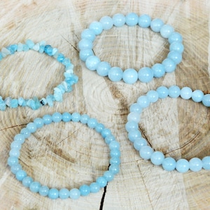 Aquamarine Bracelet, AAA Grade, Aquamarine chips Bracelet, March Birthstone, 13-23 cm, 5.11-9.05 inch, 4mm, 6mm, 8mm, 4-6mm chips