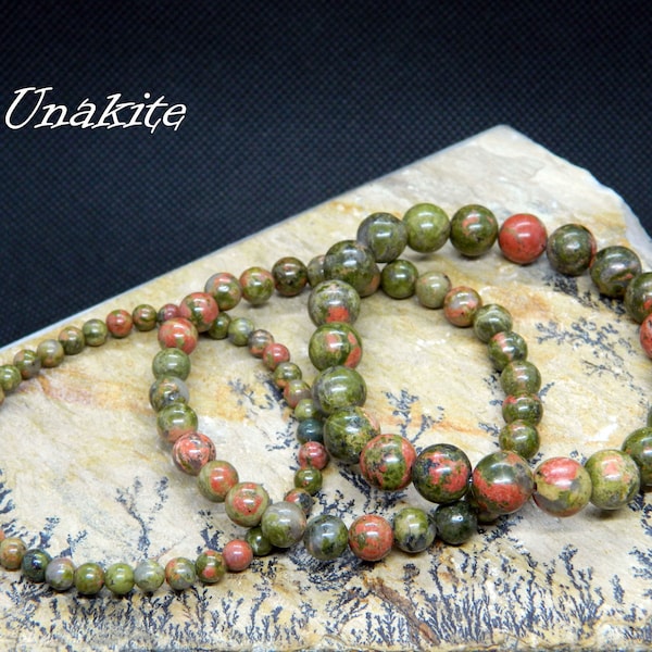 Unakite Bracelet, AAA Grade, Beaded Bracelet, Gemstone Bracelet, Scorpio Birthstone, 13-23 cm, 5.11-9.05 inch, 4-6-8mm