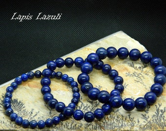 Lapis Lazuli Bracelet, Lapis Lazuli Chips Bracelet, September & December Birthstone,13-23cm,5.11-9.05 inch, 4mm, 6mm, 8mm, 10mm, 4-7mm Chips