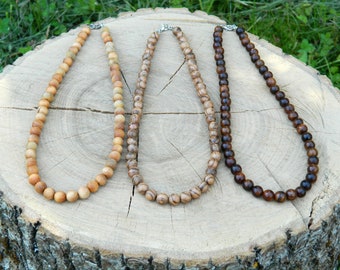 Sandalwood Necklace, Sandalwood Choker, Natural Sandalwood, Wooden Beaded Necklace, Surfer, Minimalist, 35-180cm, 14-71 inch, 6mm, 8mm, 10mm