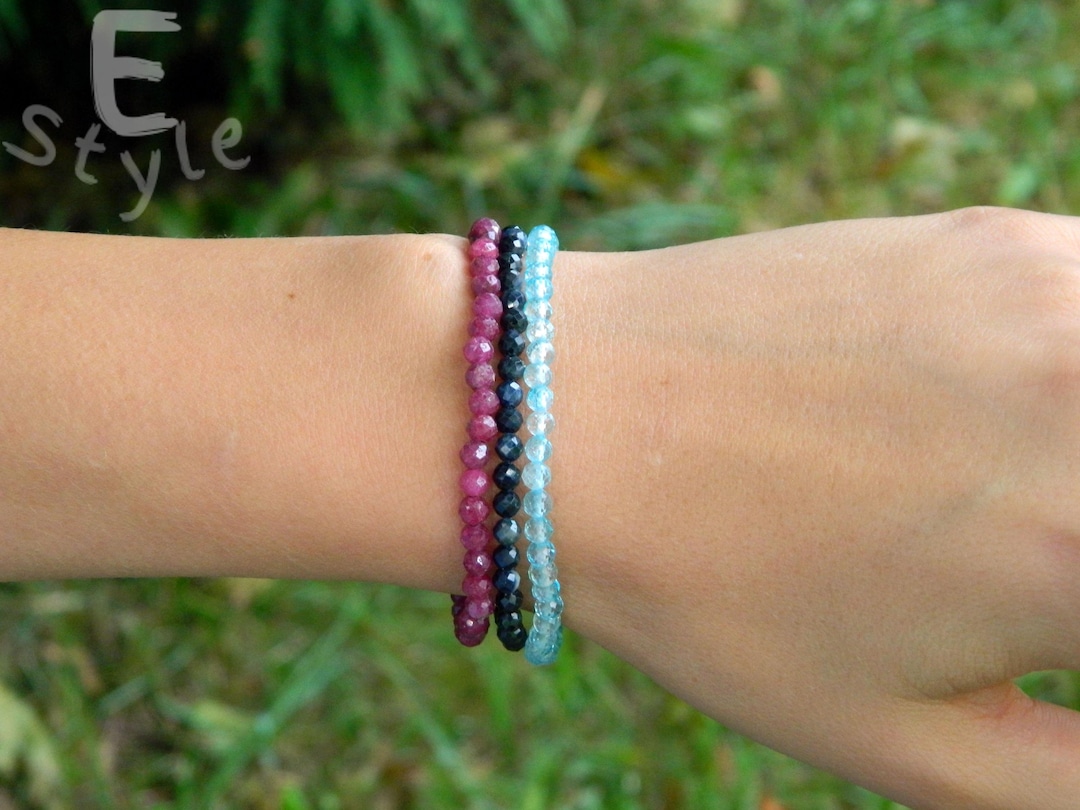 Sapphire Bracelet, Blue Topaz Bracelet, Ruby Bracelet, Gemstone