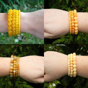 Yellow Jade Bracelet, Yellow Nephrite Bracelet, Beaded Bracelet, Gemstone Bracelet, March Birthstone, 13-23 cm, 5.11-9.05 inch, 4-6-8-10mm