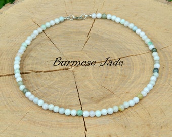 Burmese Jade necklace, Burmese Jade Choker, Burmese Jade Anklet, Burmese Jade bracelet with clasp   Green Gemstone Necklace