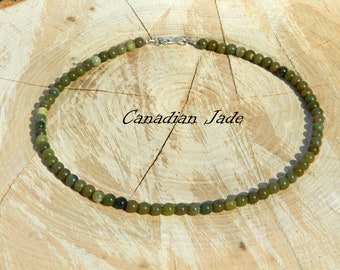 Canadian Jade Necklace, Green Jade, Nephrite, Canadian Jade Choker, Green Jade Choker, Green Jade Necklace, 35-90cm, 14-35 inch, 6-8-10mm