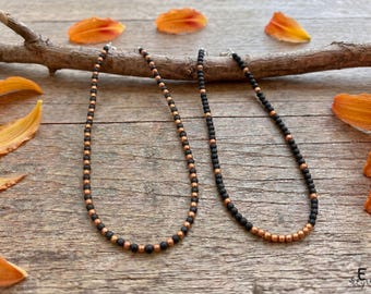 Shungite Copper Beaded Necklace, EMF Protection, 5g protection