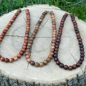 Redwood Necklace, Redwood Choker, Sequoia, Natural Redwood, Wooden Beaded Necklace, Surfer Necklace, 35-180 cm, 14-71 inch, 4-6-8-10mm