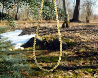 Citrine Necklace, Citrine Choker, AAA Grade, Citrine Jewelry, Beaded Necklace, November Birthstone, 35-180cm,14-71 inch, 4mm, 6mm, 8mm