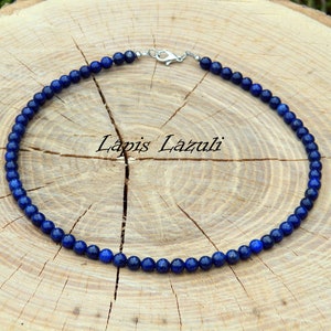 Lapis Lazuli Necklace, Lapis Lazuli Choker, September Birthstone, Surfer Necklace, Beaded Necklace, 35-90cm, 14-35 inch, 4mm, 6mm, 8mm, 10mm