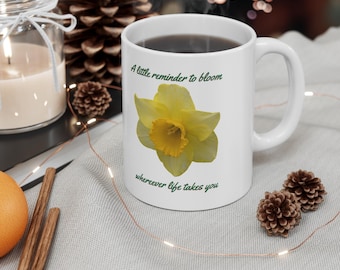 December Birth Month Flower Mug, Minimalist Floral Cup, Botanical Birthday Gift, 11 oz or 15 oz Mug