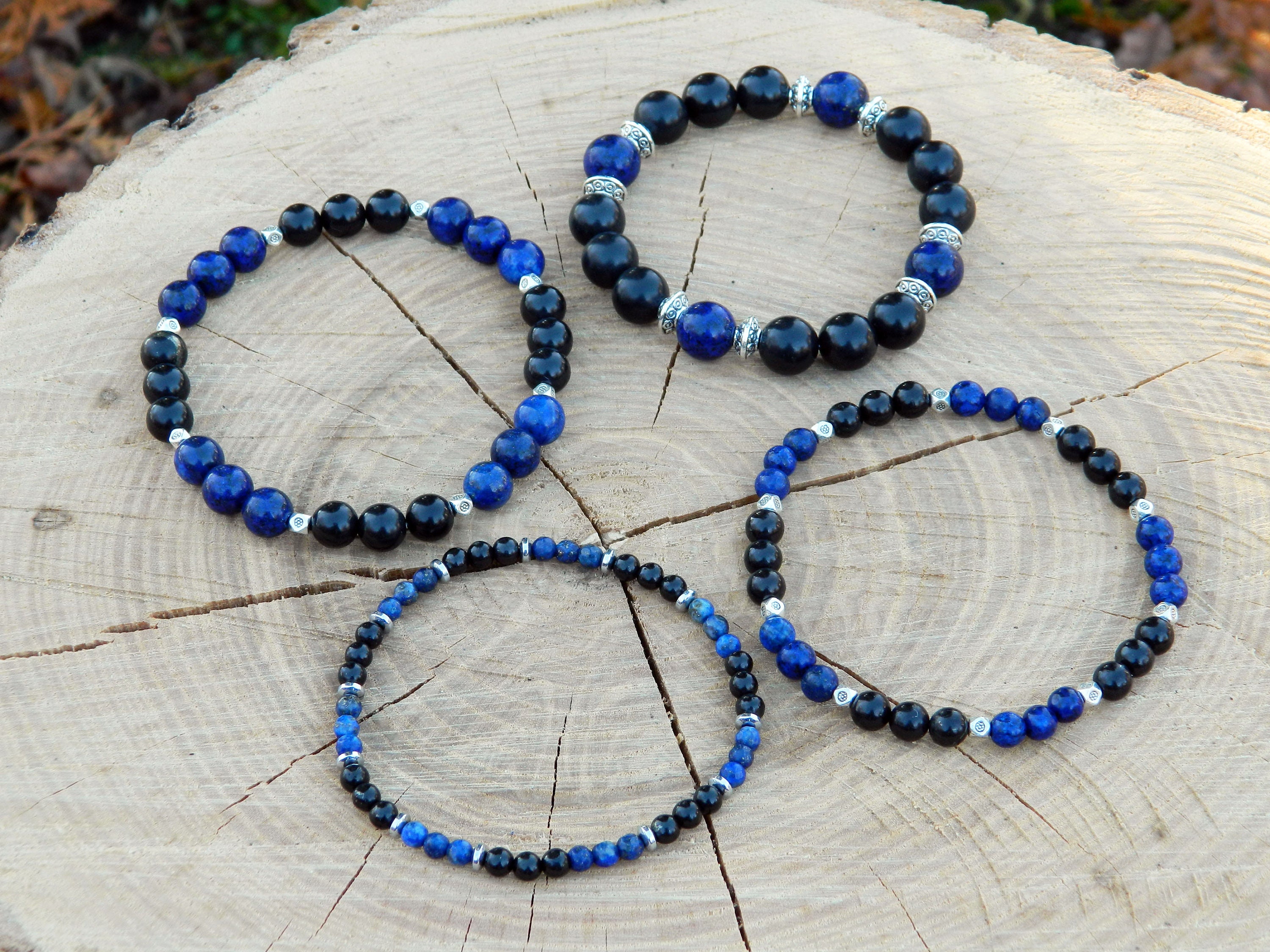 LAPIS LAZULI Beaded Bracelet  Blue Gemstones Bracelet – GT collection