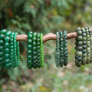 Green Jade Bracelet, AAA Grade, Moss Jade, Nephrite Bracelet, May Birthstone
