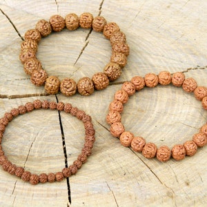 Rudraksha Bracelet, Mukhi Stone Bracelet, Beaded Bracelet, Rudraksha Seed Bracelet, 13-23 cm, 5.11-9.05 inch, 6mm, 8mm, 12mm