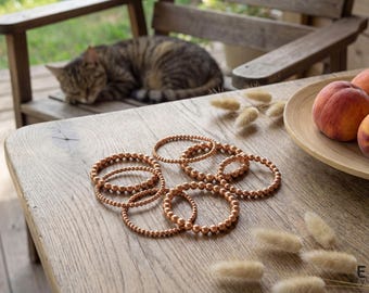 Natural Copper Beaded Bracelet, Minimalist Style healing