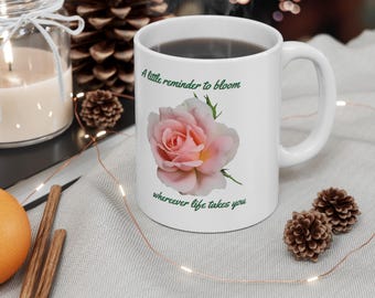 June Birth Month Flower Mug, Minimalist Floral Cup, Botanical Birthday Gift, 11 oz or 15 oz Mug